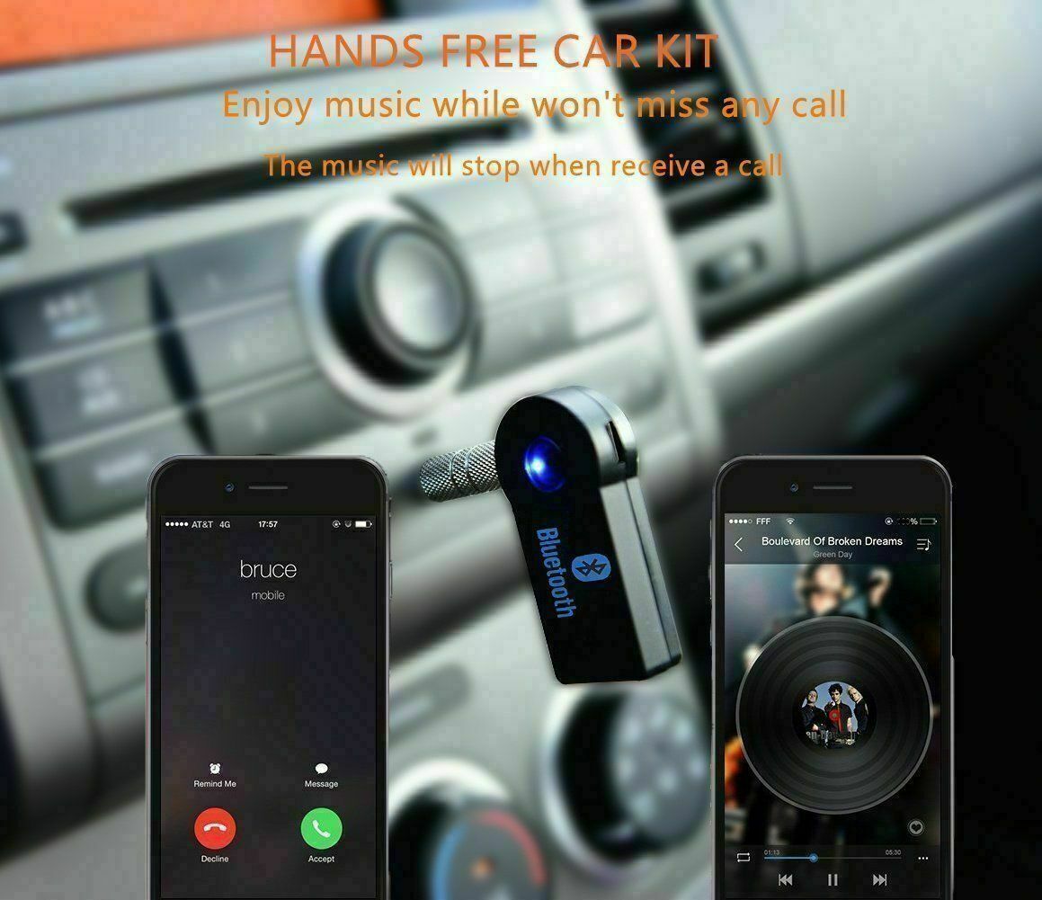 Bluetooth AUX Adapter for Car, Wireless Audio Receiver Portable Hands-Free  Car Kits with AUX 3.5mm