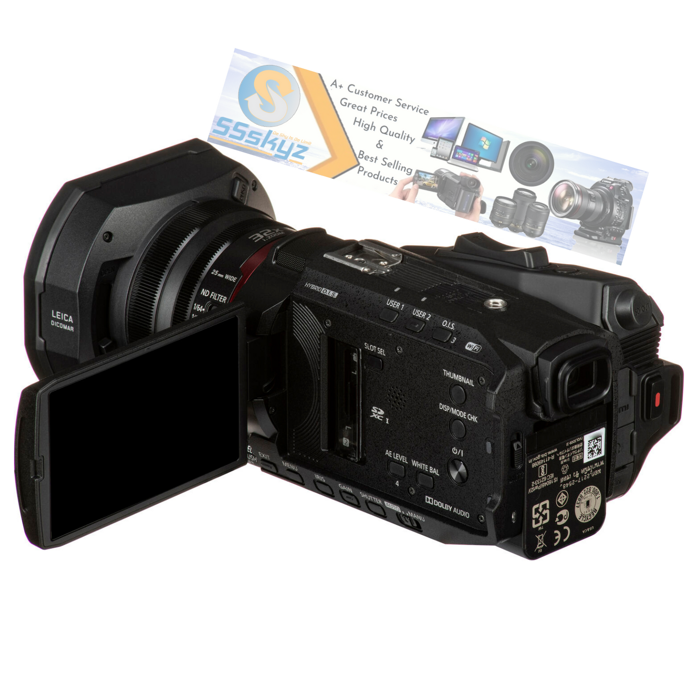 Panasonic HC-X2000 UHD 4K 3G-SDI/HDMI Pro Camcorder with 24x Zoom