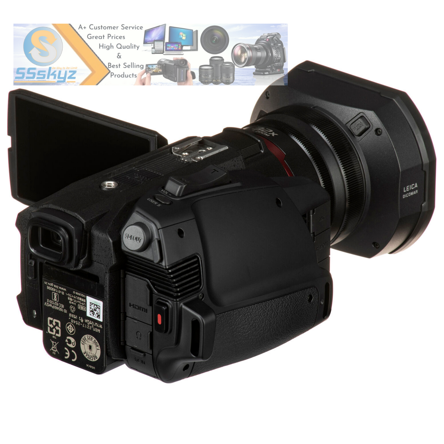 Panasonic HC-X2000 UHD 4K 3G-SDI/HDMI Pro Camcorder with 24x Zoom