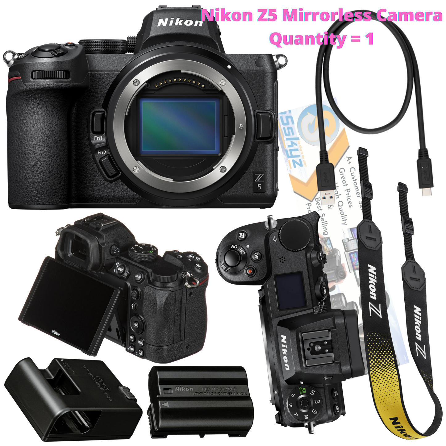 5 SSskyz Camera 4K 1 24.3 Uhd Z Bluetooth Z5 Mirrorless Wifi – Mp Digital Nikon