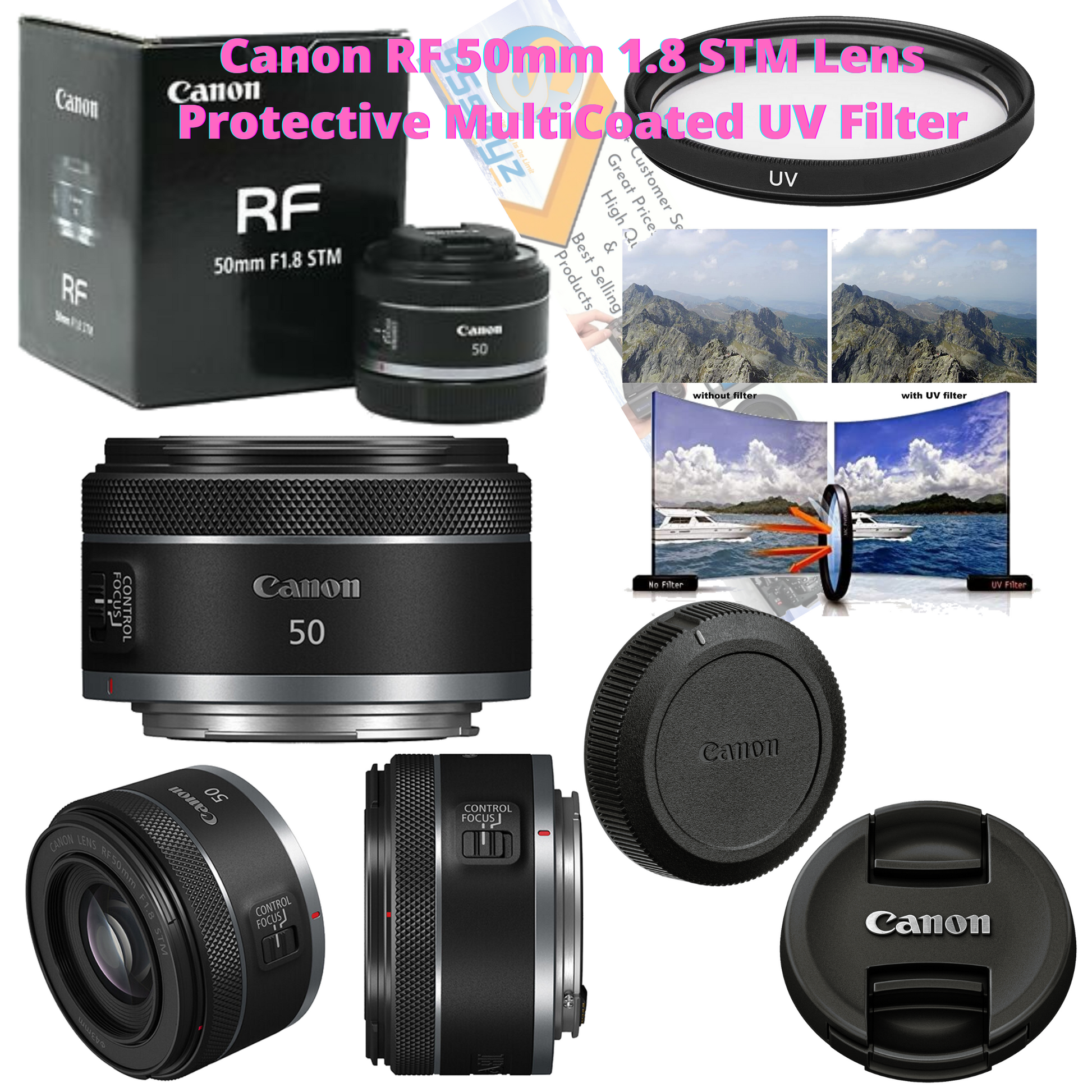 Canon 50mm 1.8 Stm Rf F1.8 Lens Standard Auto Focus F/1.8 Camera 